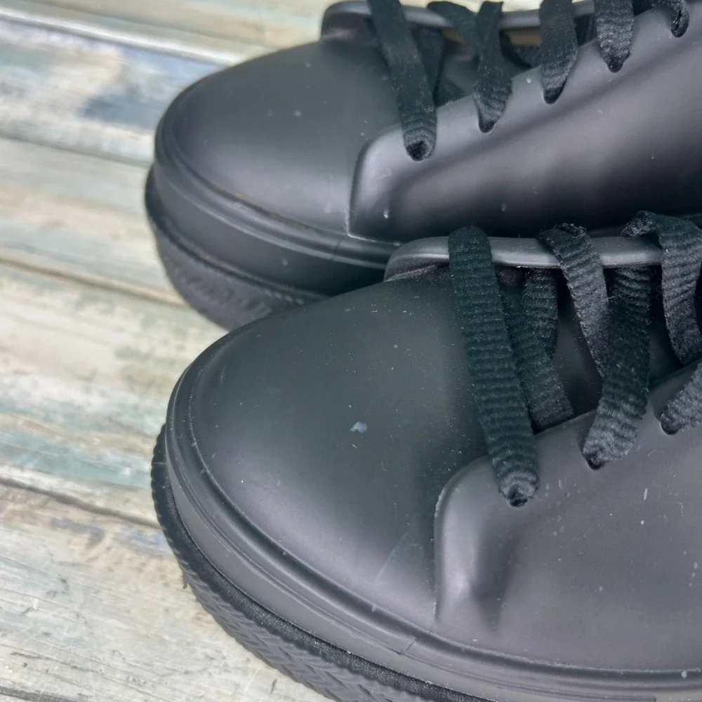 Melissa Be II Espadrille‎ Platform Sneaker Womens Size 9 Black Rubber Jelly